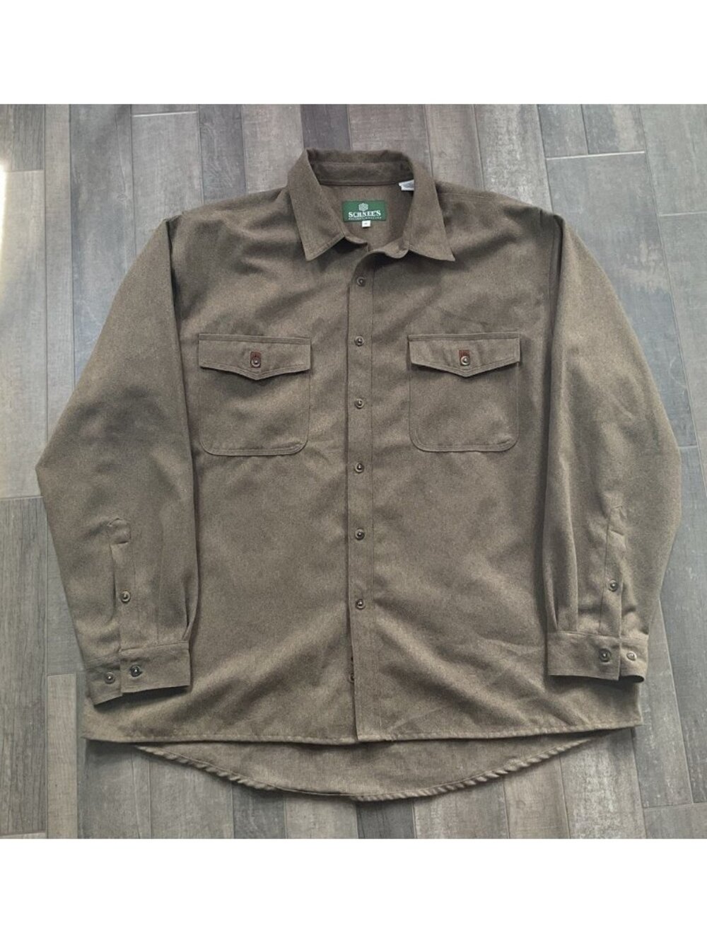 Schnees Bozeman Montana Button Down Shirt Jacket Men’s XL Leather Poly Outdoors